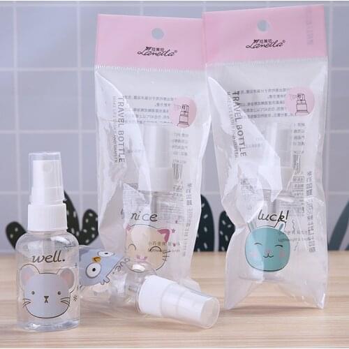 30/40/50/75/100ML Portable Travel Empty Spray Bottle Handwashing Cartoons Kids PET Shampoo Shower Gel Single Pack Spray Bottle