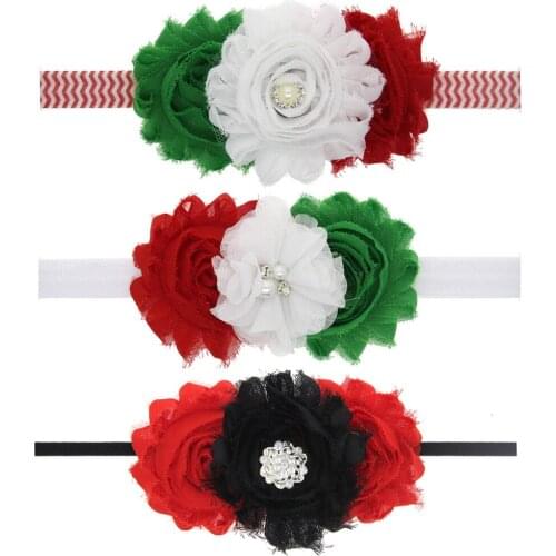 Baby girl headband Infant hair christmas cloth Tie bows newborn Headwear tiara headwrap Gift Toddlers bandage Ribbon flower