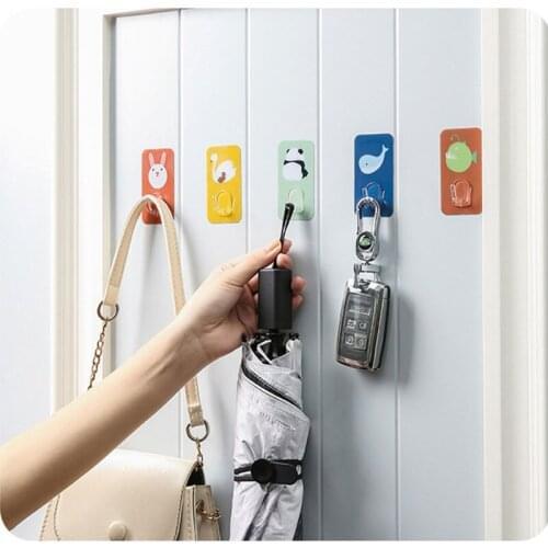 Strong Sticky Hook Cartoon Pattern Wall Hanging Hook Household Punch Free Hook Suction Cup Seamless Sticky Hook Home Decoration
