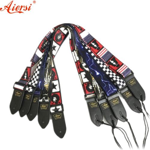 Aiersi Adjustable Cotton Guitar Strap for Acoustic Electric Bass Guitar Musical Accessories Colors Optional Guitar Belt