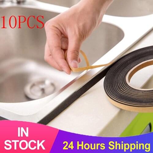 10PCS Kitchen Self Sealing Adhesive Tape Dust And Waterproof Sink Joint Crevice Sticker Corner Line Sticking Strip Waterproof