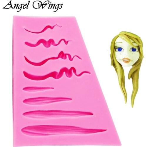 3D Girl hair Silicone Mold Fondant Mould Cake Decorating Tools Chocolate, Gumpaste, Sugarcraft, Kitchen Gadgets F1424