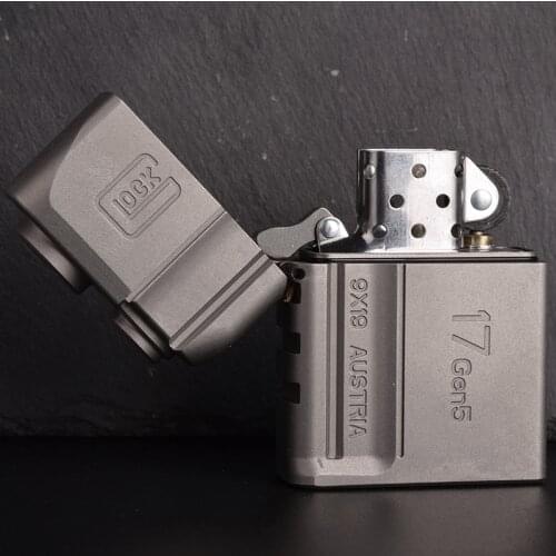 Made in China original design 17 Gen5 EDC Heavy armor kerosene lighter、Brass retro gasoline lighter Cool gift-230g