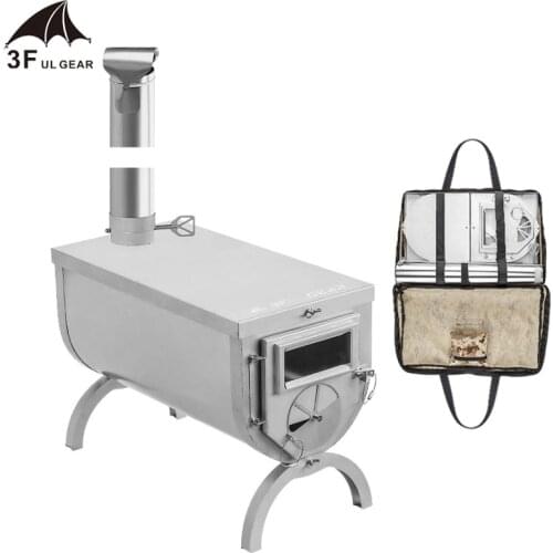 3F UL GEAR Outdoor ultralight 304 Stainless wood stove multipurpose camping tent heating stove outdoor survival