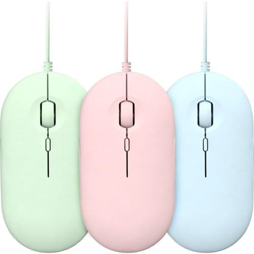 USB Wired Silent Mouse Colorful Gaming Mouse For Laptop Computer PC Adjustable DPI 800/1200/1600 Optical Pink Blue Mice For Girl