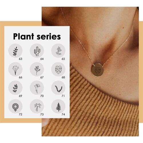 Visunion Fashion Design Necklace Personality Female Stainless Steel Pendant Necklace Plants Leaves Choker Necklace Jewelry Gift