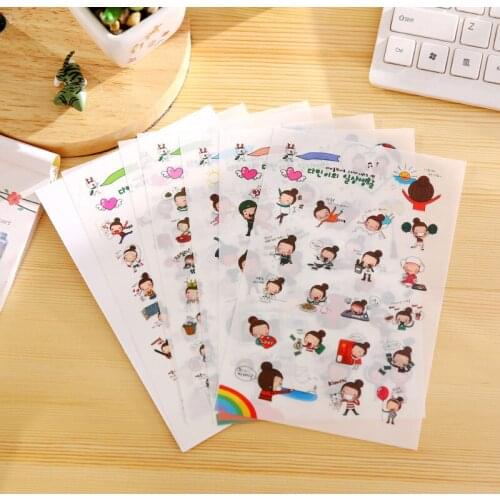 1set BZNVN The Japanese girl lovely world stationery transparent waterproof DIY photo diary hand sticker Sticker Books
