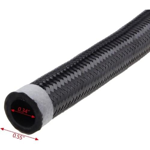 1M Nylon Steel Braided Brake Gas Oil Fuel Line Hose AN4 AN6 AN8 AN10 2018 NEW