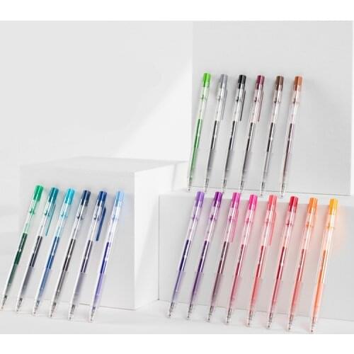 1 Pc 0.5mm KACO TURBO Color Push-Type Gel Pen Students brush Questions And Take Note Dedicated Black Pens School Supplies Kawaii
