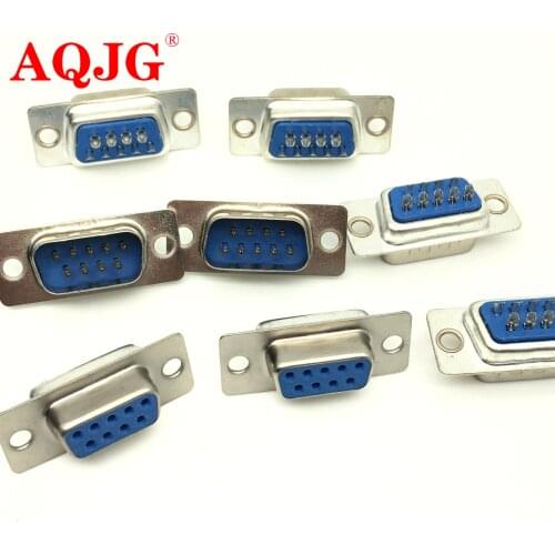 10pcs RS232 Parallel Serial Port DB9 9 Pin D Sub Male Solder Connector DB9 Socket Plug COM Adapter DB9 Female AQJG