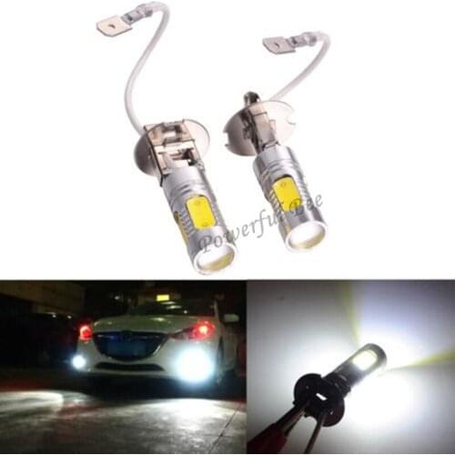 2 x Double modes keep lighting and flashing H3 15W LED DRL fog lamp lights bulb for Mazda 2 2007-12, Golf 2004-09