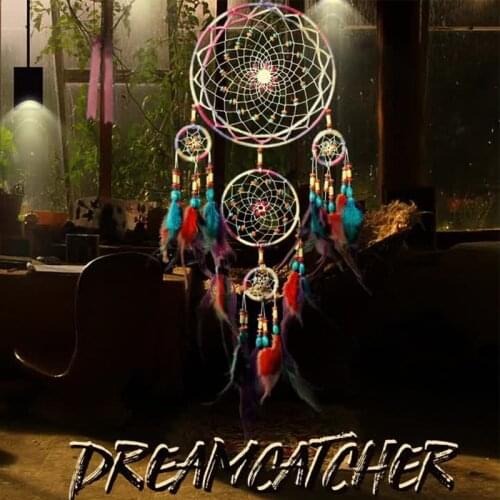 Five-ring Dream Catcher Accessories Pendant Creative Gift Windbell Decoration Kawaii Boho Home Wall Hanging Decor Macrame