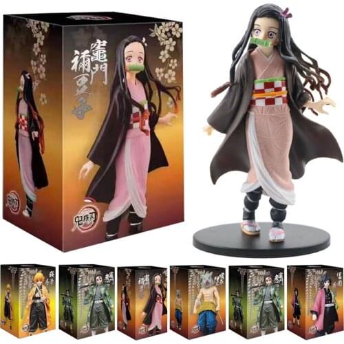 Anime 16CM Demon Slayer Kimetsu no Yaiba figure Kamado Tanjirou Action Figure Agatsuma Zenitsu Nezuko Warrior PVC Model Toys