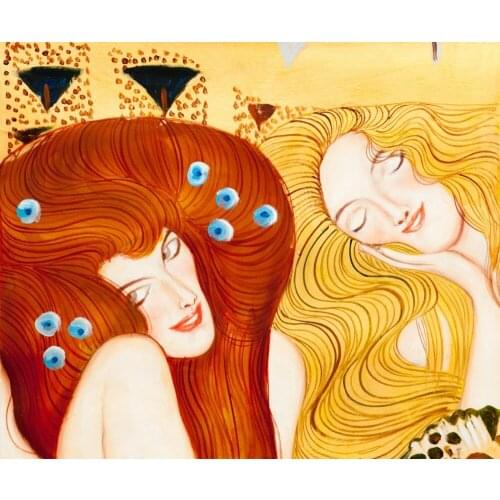 Beethoven Frieze by Gustav Klimt Oil Painting Reproduction on Canvas Wall Art Painting Hand Painted Home Decor Christmas Gifts