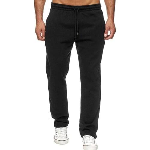 Pants Men Drawstring Trousers Solid Color Pants Man Gym Pants Thick Warm Sportswear Sweatpants Casual Pants Mens Clothing