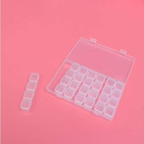 28 Grids Plastic Box Organizer Medicine Case diamond painting Storage Box Embroidery Storage Case Jewelry Accessories Tools