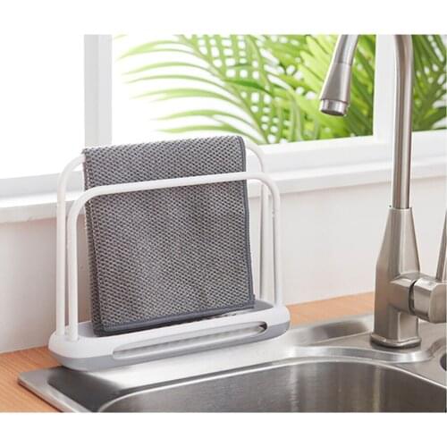 Kitchen Dishcloth Holder For Towel Rag Hanger Sink Sponge Holder Rack Shelf For Bathroom Dish Cloth Detachable Organizer JU32609