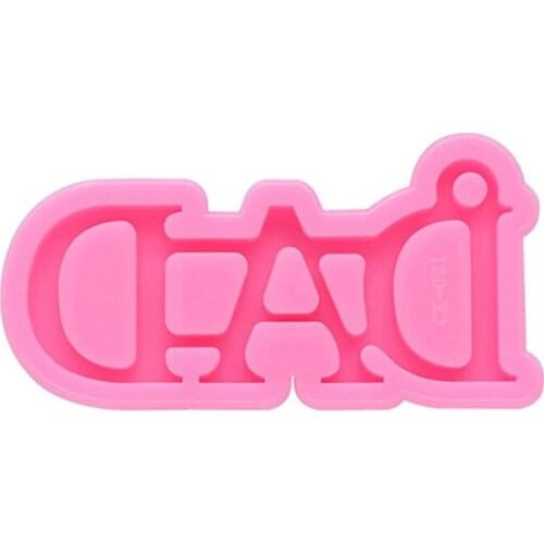 DIY DAD Letters Keychain Mold Epoxy Resin Silicone Mould Craft DIY Necklace Charms Making Jewelry Pendant Clay Moulds
