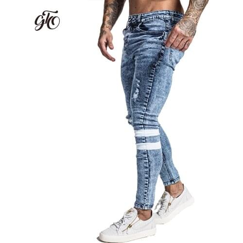 GINGTTO Ripped Jeans For Men
