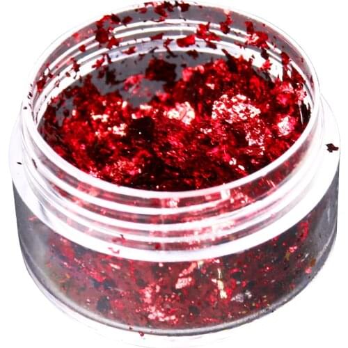 Imitation Gold Foil Fragment Red Nail Glitter for DIY Nails Sticker Art Nail Decorations Multi Color Gold Leaf Flakes