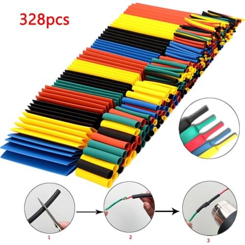 JZL 127-328PCS PVC heat shrinkable tube Set heat shrink tubing tube 2:1 Repair cable color Wire insulation sleeve Dropshipping