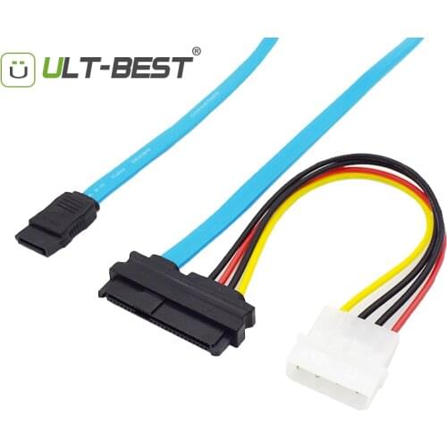 ULT-BEST SFF-8482 Mini SAS 29Pin SCSI to SATA 7Pin with LP4 Molex IDE 4Pin Hard Disk Converter Cable 70CM