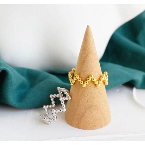 Miuoxion Wholesale Retro Geometric Bead Waves Ring Fashion Personality Jewelry For Women Feature Namour Charm Gift All Seasons