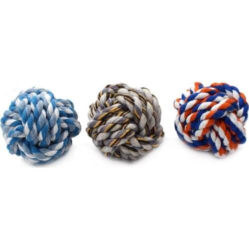 Colorful Pet Bite Toy Cotton Rope Small Ball for Teddy Chew Clearn Teething Ball Interactive Toy Puppy Training Fun Pet Supplies