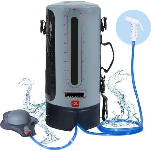 12L Camping Shower Bag Inflatable Shower Bag Solar Heating Portable Folding Climbing Bath Equipment Outdoor Hike Picnic Swimming