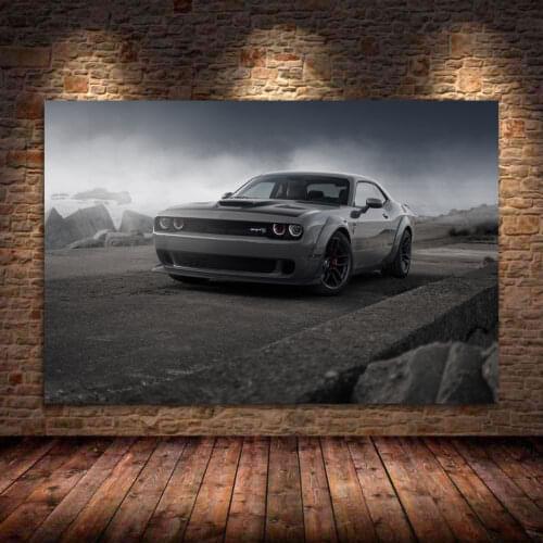 Dodges Challenger SRT Demon Muscle Car Wall art Picture Vehicle Posters and Prints Canvas Painting For Living Room Decor