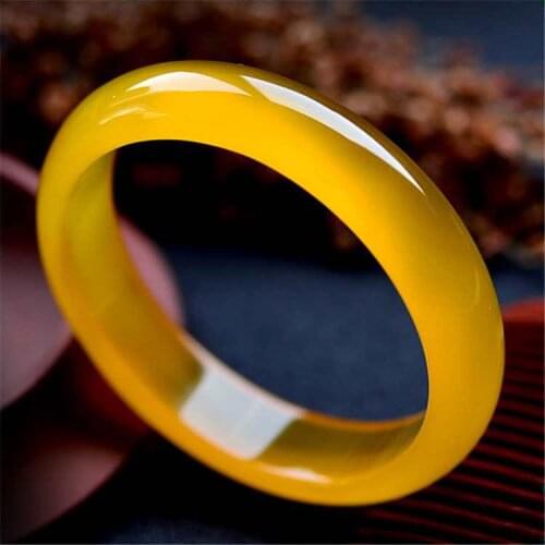 Natural Brazilian Jade Widened Wax Yellow Bracelet AAAAAA Free shipping