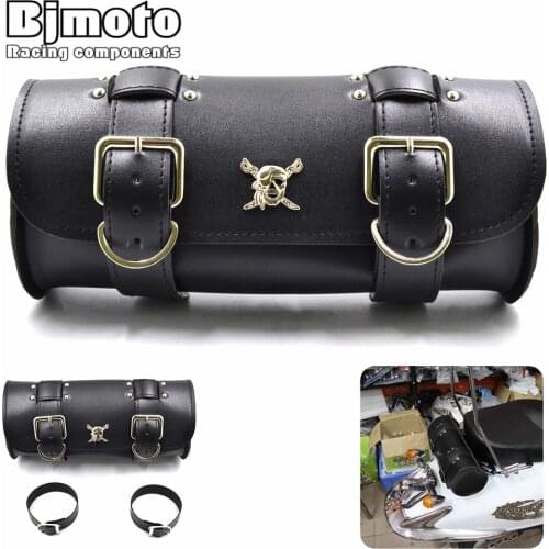 BJMOTO New Style Universal Motorcycle PU Leather Saddlebag Saddle Bag Luggage Bag For Harley Yamaha Honda Suzuki Kawasaki Motors