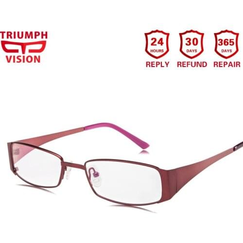 TRIUMPH VISION Titanium Ultralight Prescription Glasses Computer Reading Women Myopia Eyeglasses Clear Spectacles Diopter Oculos