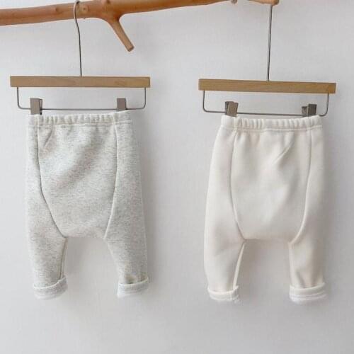 Toddler Solid Harem Pants Little Girls Casual Pants Boys Leggings Kids Bottoms Hot Baby Boys Girls Plus Velvet Thick Pp Pants