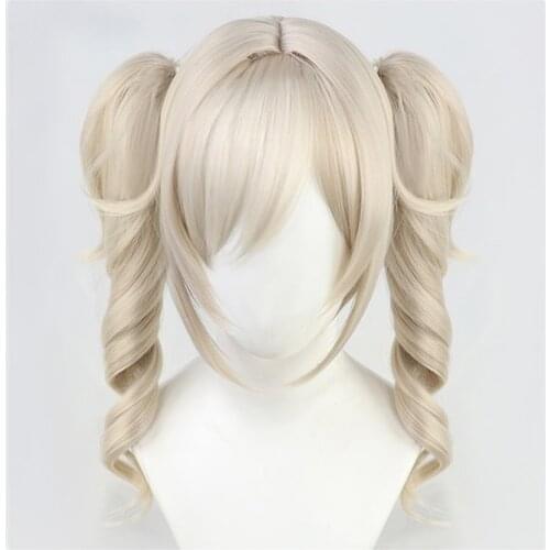 Barbara Cosplay Wig Genshin Impact Cosplay Light Brown Bunches Heat Resistant Hair Wigs + Wig Cap