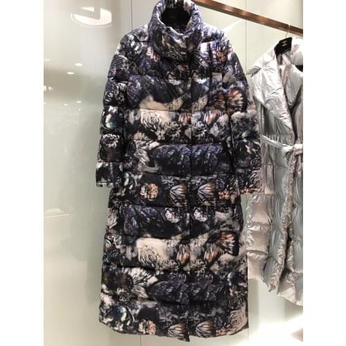 3D parka 2019 Winter jacket women down jackets womens long down coat flower ornament down outerwear brand coat famous cat show