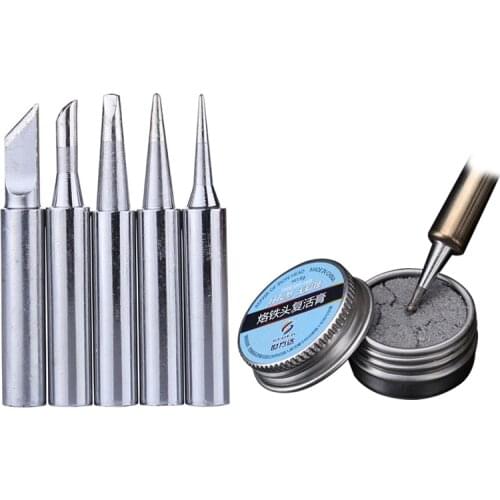900M-T Series Lead-Free Replacement Solder Iron Head With Soldering Tips Resurrection Refresher Cream Clean Paste Rework Tool