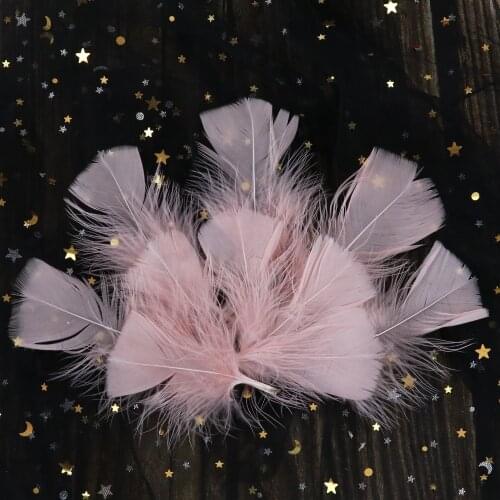 100pcs Leather Pink Turkey Flat Feather 5-10cm Diy Jewelry Accessories Wedding Party Decorative feathers for crafts
