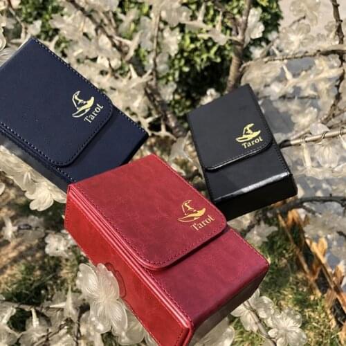 Portable Tarot Card Storage Box Double Leather Collection Board Game Poker Case Drop Ship
