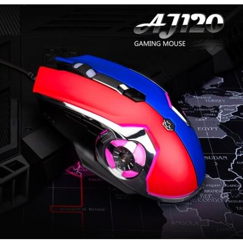 AJ120 Wired RGB Backlit Gaming Mouse Optical Ergonomic USB Wired Mice with Macro Programming Function for PUBG Gamer Designer