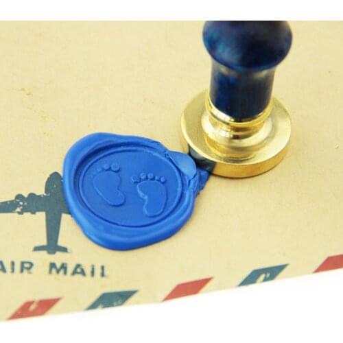 Baby footprints Wax Seal Stamp/brass stamp/ baby shower invitation logo ws069
