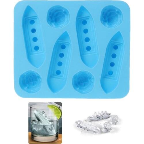 Silicone Ice Cube Trays Mould Carving Mold Maker Titanic Shaped For Party Drinks