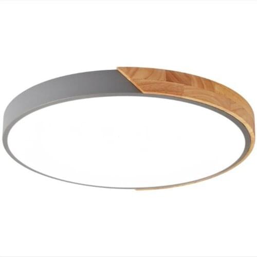 Modern Nordic Marcalon Colors Iron Wooden Acrylic Round Led Ceiling Light for Bedroom Kids Room Living Room 30/40/50/60cm 1673
