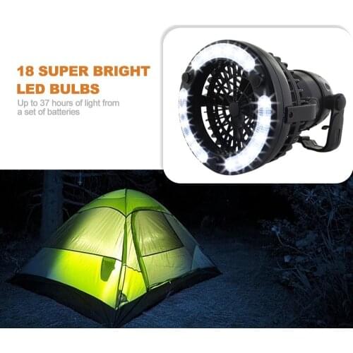 CHICLITS Camping Lantern Light Fan Storm Lamp 18 LED 2.5W 2 in 1 Flashlight Outdoor Hiking Fishing Bicycle Tent Lanterns Lamp
