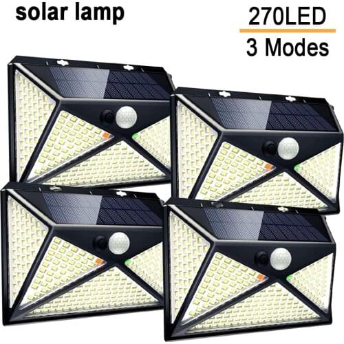 270 Solar Led Light Outdoor Solar Lamp 4 Modes PIR Motion Sensor Wall Lamp 2835SMD Powered Sunlight Garden Street Decoration