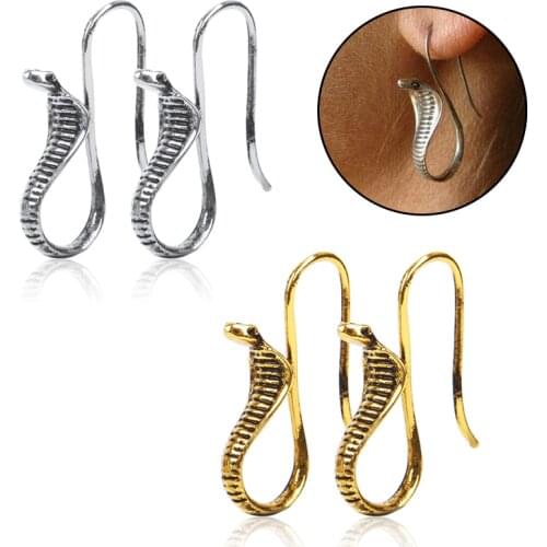 Vintage Gold Silver Snake Dangle Earrings Personalized Retro Classic Style Animal Earrings For Women Girls Fashion Jewelry Gifts