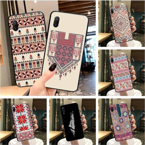 Embroidered Map of Palestine Phone Case For Vivo Y91c Y17 Y51 Y67 Y55 Y7s Y81 Y19 Y97 Y93 V17 vivos5