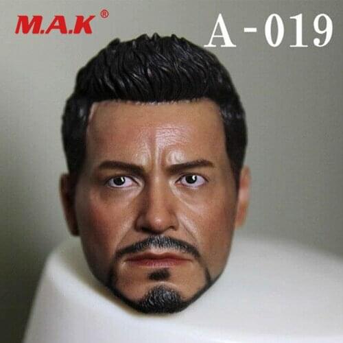 1/6 A-019 Tony Stark Head Sculpt Carving For 12" Male Action Figure Body Toys