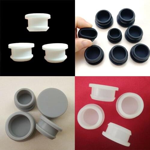 10PCS White/Black/Transparent/Gray Snap-on Silicone Rubber Blanking End Caps Tube Inserts Plug Bung 10mm-30mm