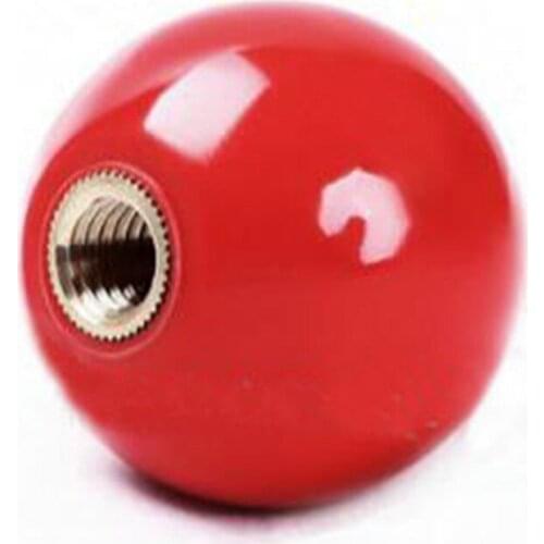 10pcs M10x35mm Metal Threaded Round Machine Handles Drilled Balls Knobs Black